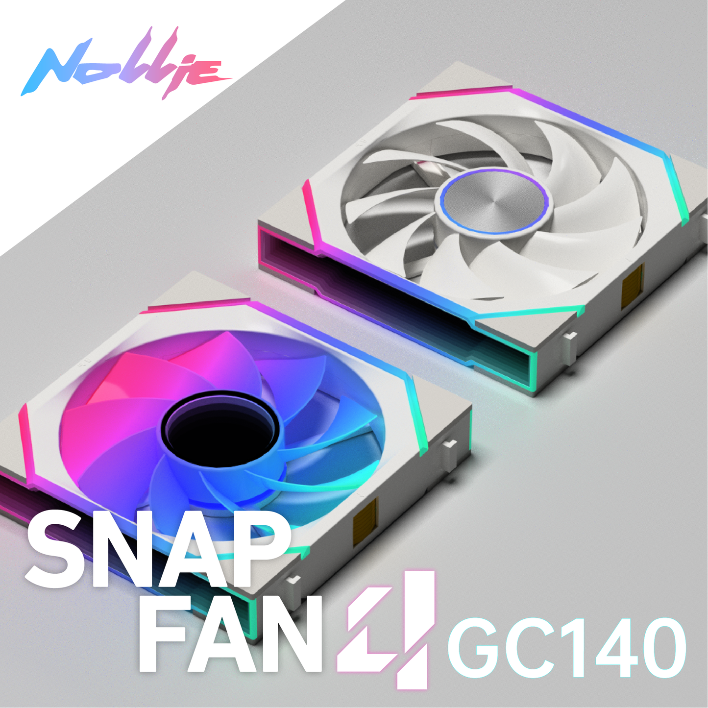 Nollie FAN GC140 ARGB 140mm Fans 34LED Cooling Fan Modular Stackable Splicing PWM Silent